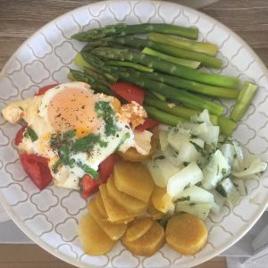 This recipe combines protein, fiber and starchy carbs.