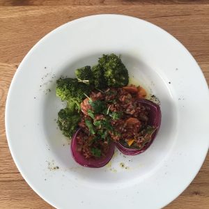 Yummy stuffed red onions