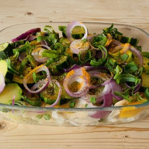 Baked codfish with vegetables